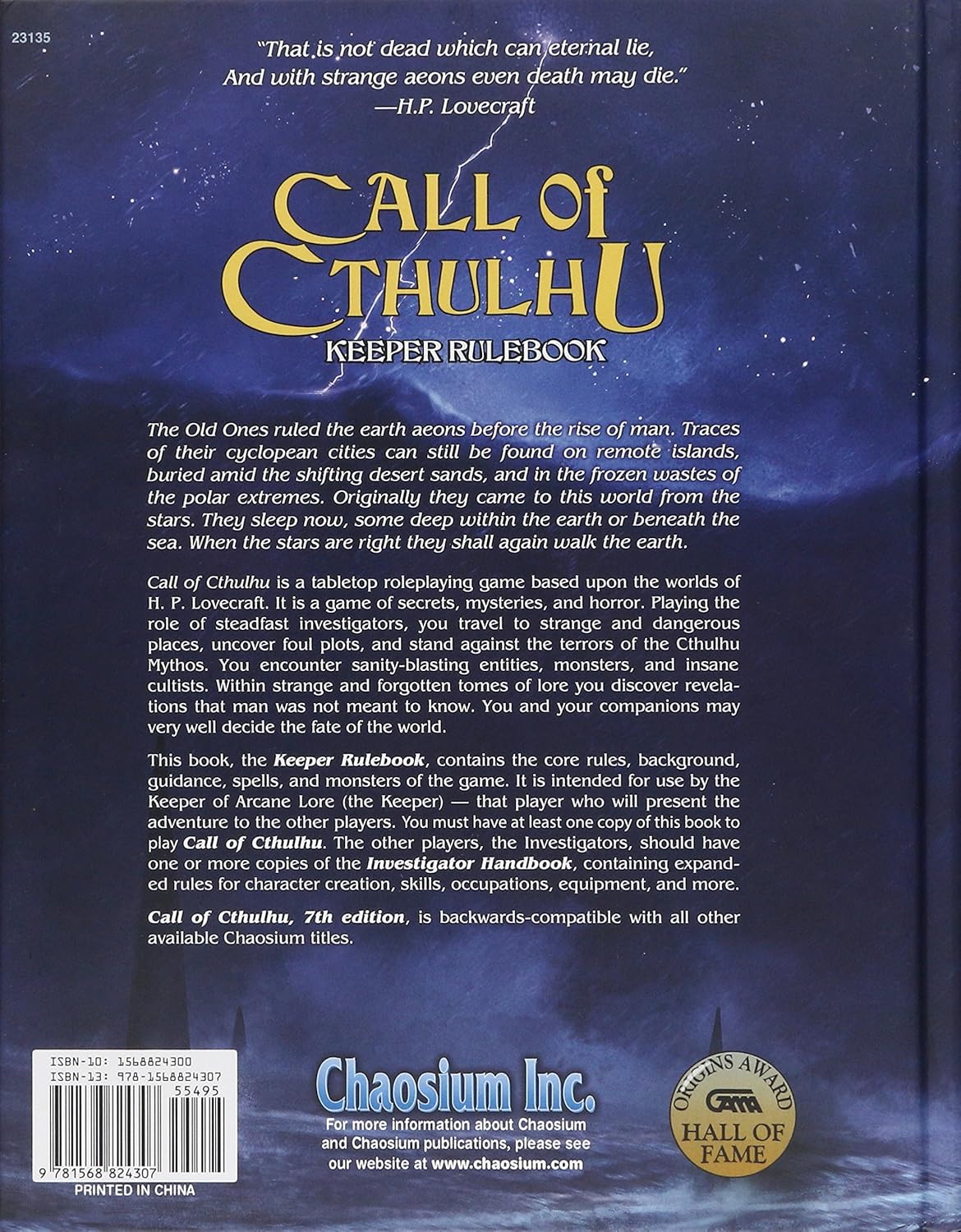 Call of Cthulhu Role Playing Game : Keeper Rulebook Hardcover
